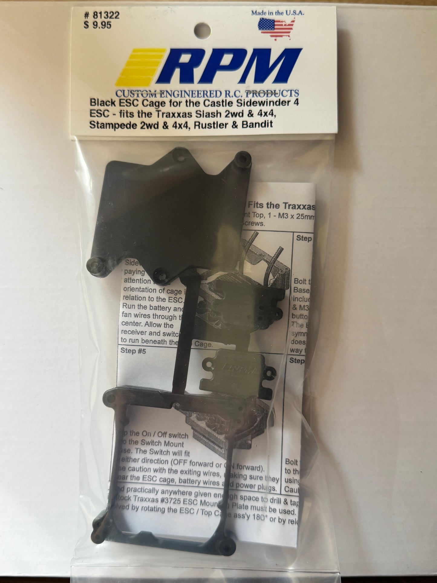 RPM 81322 ESC Cage for the Castle Sidewinder 4 (black)